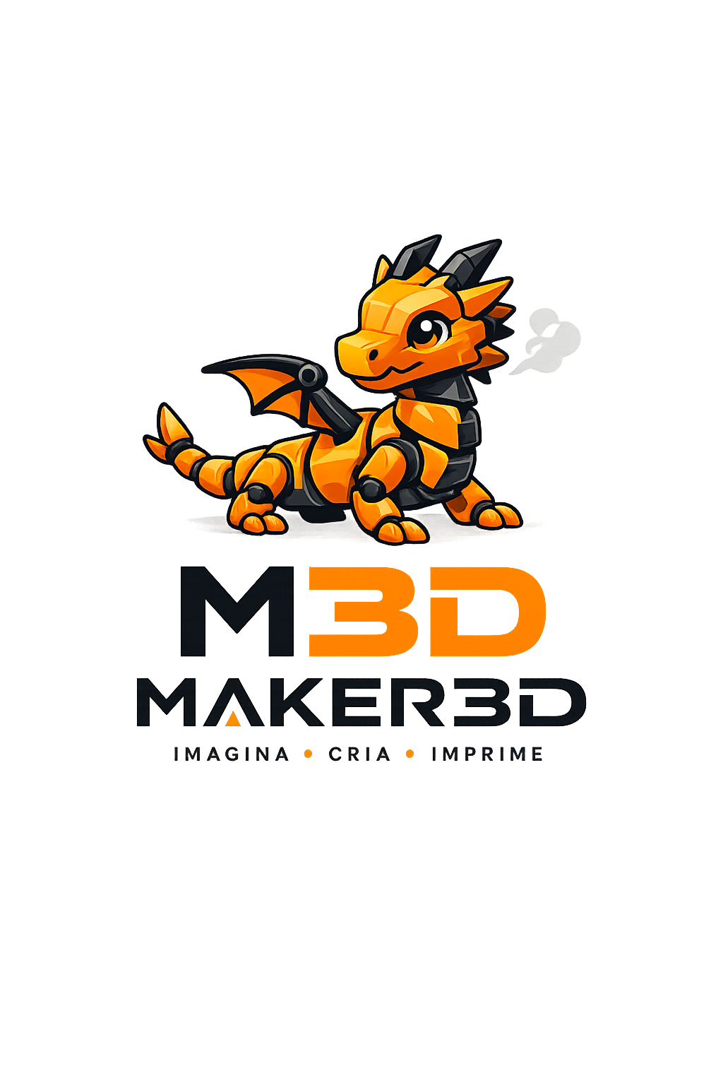 Dragão articulado impresso em 3D — mascote Maker3D Viseu